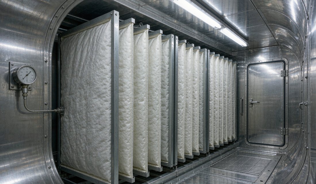生物实验室排风机组过滤段安装实景